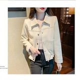 Toloer Fragrant Wind Jacket Short Jacket Female Spring And Autumn 2024 New Jacket Versatile Casual Small Waist Windbreaker-Outfit