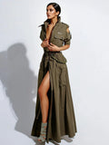 Personality Out-To-Shoulder Design Work-In-Sense Dress Women's Summer High-End Zipper (Including