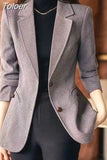 Temperament Lapel Long Sleeve Casual Blazer Professional Elegant Chic Clothing CasualAll-Match Spring Autumn