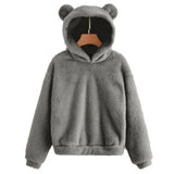 Winter New Plush Rabbit Ear Hooded Double-sided Velvet Warm Cute Sweater Casual Home Loose Pullover Fashion Tops-Outfit