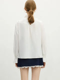 Toloer Temperament Lace Lace V-Neck Shirt Women's Spring 2025 Design Sense Niche Elegant Loose