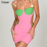 Spaghetti Strap Metal Shell Maxi Dress Women Sexy Sleeveless High Waist Hollow Out Patchwork Side Split Dresses