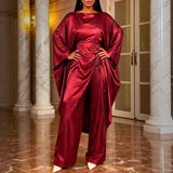 Collared Leaf Sleeve High-Waist Eso Party Suit Women's Dress