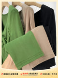 Toloer Cotton Design Sense Royal Sister Jacket V Collar Slim Slim Kink French Square Collar Women's Long Sleeve With A