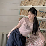Toloer Design Sense Hot Girl Bottom Female Summer 2024 New Interior With Short Sleeve Slim Slim T-Shirt Top Tide