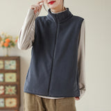 Toloer Autumn And Winter New Mother Dress Rocking Velvet Horse Clip Warm Casual Coat Women Fashion Shoulder Vest