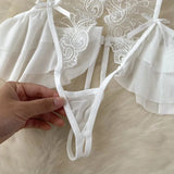 Sheer Lace Design Bodysuit Lingerie-Outfit