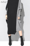 Hit Color Dresses For Women Turtleneck Long Sleeve Knitting Casual Minimalist Dress Female Autumn Clothing Fashion