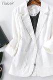 Women Jacket Casual Solid Blazers Work Outerwear Slim Office Lady Coat Spring Autumn Chic Clothing Tops New