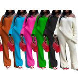 Toloer New Women's Wear Casual Solid Color Loose Knit Suit-Outfit