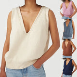 Toloer And Autumn New Women's Knitted Vest Small Vest Women's Sleeveless