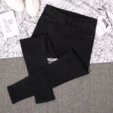 Toloer Black Jeans Women's Fall 2024 New High Waist Loose And Versatile Show Thin High Wide Legs Eight Nine Minutes Pants-Outfit