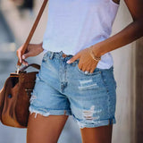 New Summer Shorts Straight Pants Wash Hole With Women's Jeans Direct