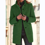 Autumn And Winter Women's New Ebay Retro Solid Color Button Collar Hair