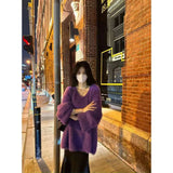 And Winter Fashion Loose Lazy Sweater Comfortable Imitation Sable Coat Female Purple French Gentle Wind Korean