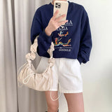Ribbon Shirring String Shoulder Bag-Outfit