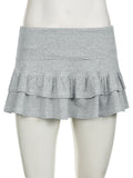Sweet Solid Pleated Super Mini Skirt Preppy Atyle Sexy Slim Low-Waisted Skirts Women 2023 Summer Fashion Streetwear Lady-Outfit