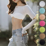 Spring And Summer Explosion Women's First-Word Collar Perspective Wrapped Bra Short