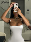 Knot Hollow Dress Women Summer Sleeveless Solid Back Split Skinny Stretch Simple Low-Neck Maxi Bodycon Clubwear Vestidos-Outfit