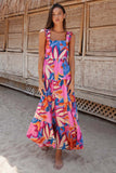 Women's Clothing 2026 Bohemian Dress Slings Flowing Long Print Dress