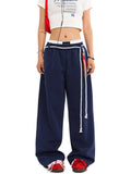Toloer New Fall 2024 Straight Hip-Hop Wide-Leg Pants For Men And Women-Outfit