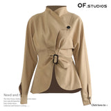 New Personalized Pu Esso Dotted With Long Coat Coat