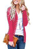 Solid Color V-neck Long Sleeve