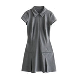 New Collar Short-Sleeved 2025 Shirt Skirt Fashion Spring Fashion Pure