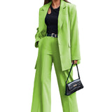 Toloer Spot 2024 Autumn / Winter New Solid Color Long Sleeve Women's Street Shot Two Casual Suit Sets-Outfit