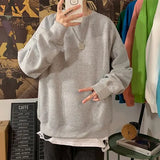 Colors Men's Hoodies Sweatshirts Autumn Casual Fleece Thicken Sweatshirt Winter Fashion Solid Oversized Pullovers