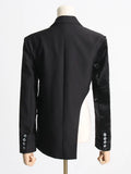 Toloer 2024 New Street Hipster Motorcycle Sense Irregular Suit Jacket Women's Waist Show Thin Suit Jacket-Outfit