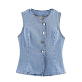 Homemade New Women's Dress Classic Denim Vest M. .