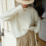 And Winter New Jacket Sweater Women Thick Lazy Style French Loose Collar Sweater Long-Sleeved Women's