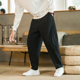 Chinese Style Men's Pants 2024 New Summer Linen Pants Loose Trend Cotton Linen Small Feet Harun Casual Pants-Outfit