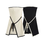 New Summer Style Knitted Slim Chest Mini Dress Apron-Outfit
