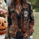 Trend 3D Digital Pattern Printing Fashion High Street Denim Jacket Men And