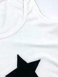 Star Embroidered Rib Cropped Tank Top-Outfit