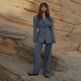 Toloer Women's Wear 2024 Spring High Collar Waist Suit Jacket Casual Pants Design Sense Suit Suit-Outfit