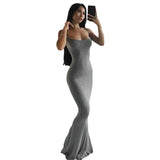 Toloer Women's 2024 Summer New Sexy Sling Waist Show Thin Bag Hip Dress Women's Casual Beach-Outfit