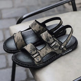o'clock New Summer Men Sandals Outdoor Casual Breathable Non-slip Flats Slippers Quality Big Size Stylish Male Beach