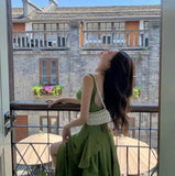 Toloer Holiday Backback Satin Sling Dress Female Early Spring 2023 New High Waist Slim Advanced Feeling