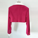 2025 Star New Color Suit Umbilical Short Jacket Set Folding
