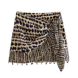 Women's Printed Double Lint Mini Skirt