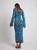 Women's Sexy Knitted Leopard Print Long-Sleeved Dress Sweater Long