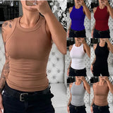 Toloer Women's Wish New Summer Solid Color Sleeveless Slim Jacket Small Vest