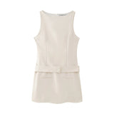 New Belt Sleeveless Short Fashionable Dress 2709777-Outfit