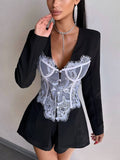 Lace Suit + Three-Point Shorts Set Party Dinner Light Luxury Temperament Commuting
