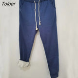 Winter Thicken Plush Sport Pants Women 2023 Drawstring Elastic Waist Harem Pants Woman 9 Color Casual Sweatpants