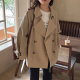 Medium Long Wind Coat Women Spring And Autumn High-Level Hepburn Popular British Style Long-Sleeved