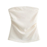 Fashion Folded Women's New Trend Brag Vest Solid Color Bhise Repair Body Small